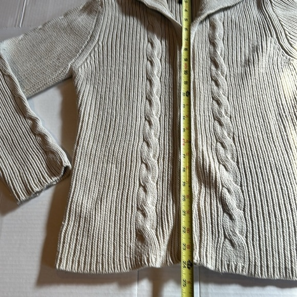 The Limited 45% cotton long sleeve button down sweater wheat color size large - Picture 4 of 9